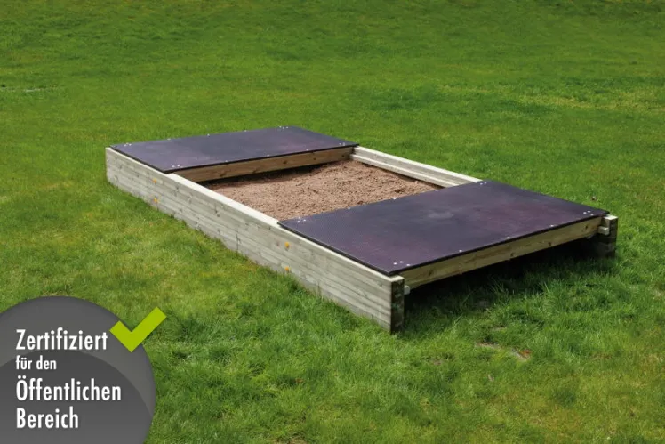 Sandkasten DIN EN 1176 �Sandkasten mit Abdeckung� Sandkiste Holzsandkasten